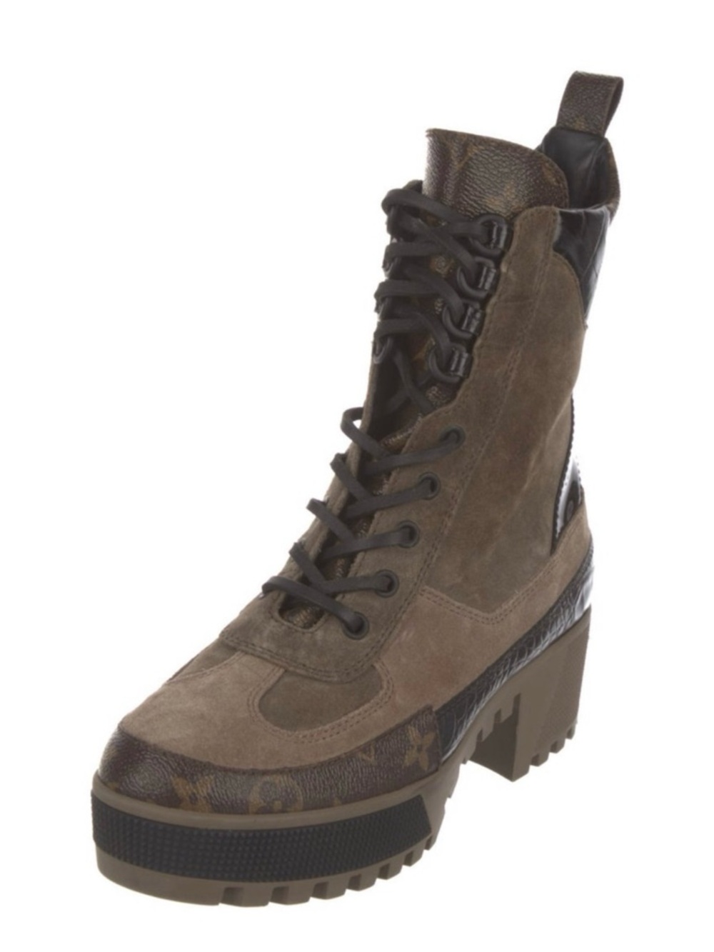 Louis Vuitton Suede Printed Monogram Combat Boots  >$1300